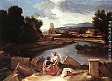 Landscape with St Matthew and the Angel by Nicolas Poussin
